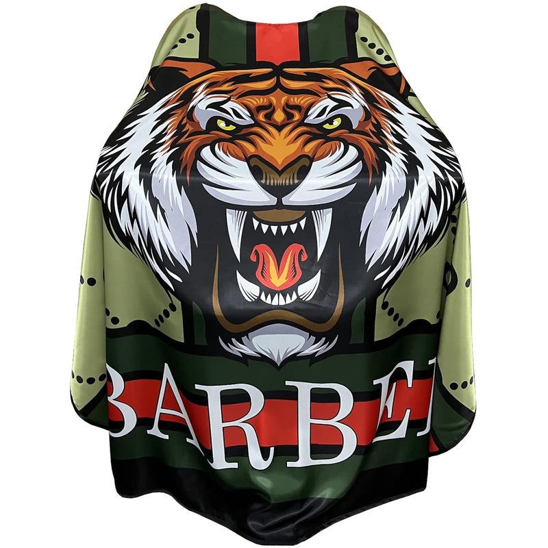 CapeshionPro Barber Capes Hair Cutting Capes Salon Stylist Capes with Snaps Waterproof Professional Large Barber Hairdresser Gown Cape- 63”× 56”(TIGER) - Image 1